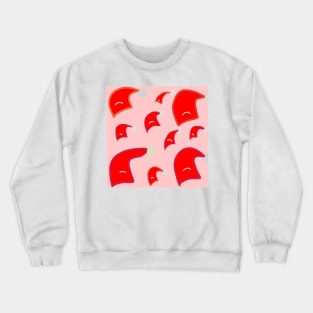 red holiday christmas santa cap pattern Crewneck Sweatshirt